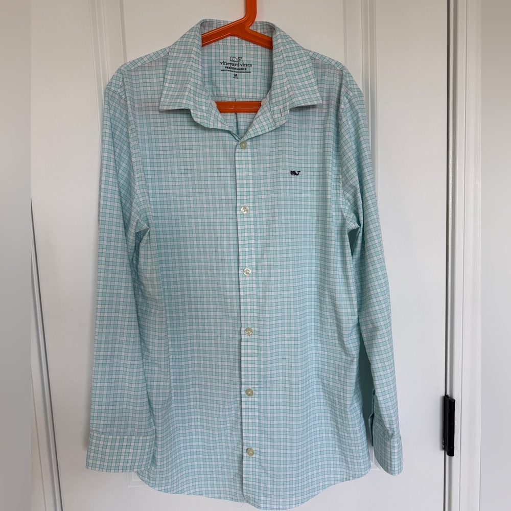 Vineyard Vines Light Mint Plaid Button-Down Shirt